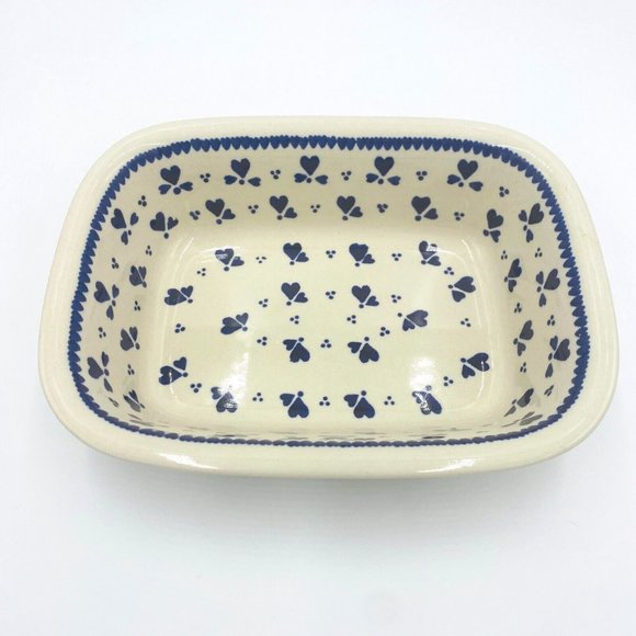 Polish Boleslawiec Pottery Heart to Heart Unikat Pattern 118, Handmade in Poland